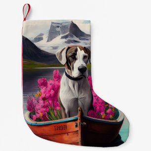 Deutsche Dogge auf einem Paddel: Ein landschaftlic Kleiner Weihnachtsstrumpf