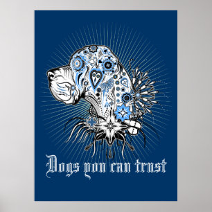 Deutsche Dogge Black Heart Poster