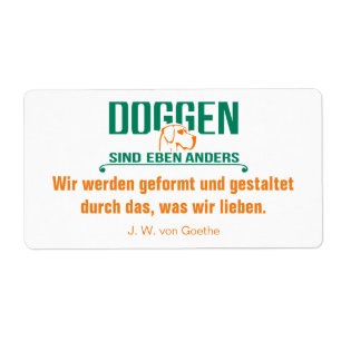 Deutsche Dogge Briefaufkleber
