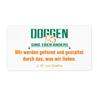 Deutsche Dogge Briefaufkleber