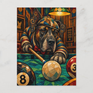 Deutsche Dogge, geometrisches Mosaik Postkarte