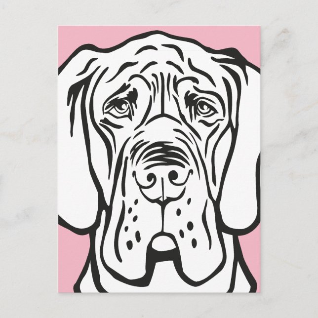 Deutsche Dogge Gesicht Postkarte (Vorderseite)