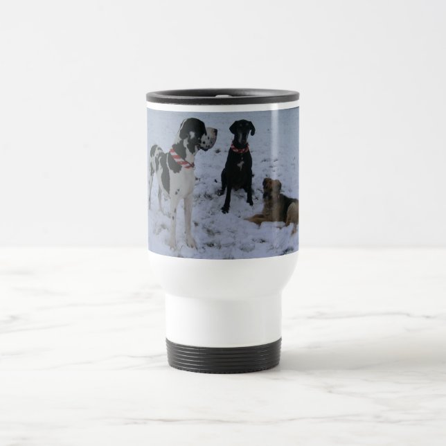 Deutsche Dogge, Great Dane,Hunde,Weihnachten Reisebecher (Mittel)