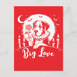 Deutsche Dogge "GROSSE LIEBE" Postkarte