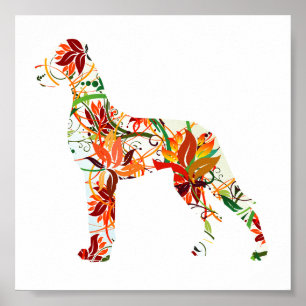 Deutsche Dogge Herbst Poster