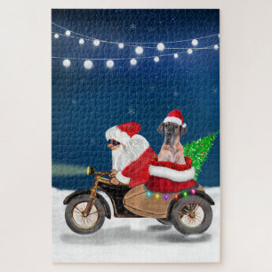 Deutsche Dogge Hund Weihnachten Santa Claus