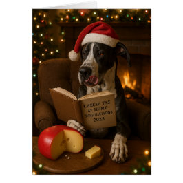 Deutsche Dogge 'Käse-Steuer' Weihnachtskarte