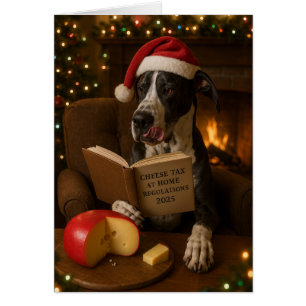 Deutsche Dogge 'Käse-Steuer' Weihnachtskarte