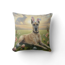 Deutsche Dogge mit Hasenohren Ostern Frühlingswies