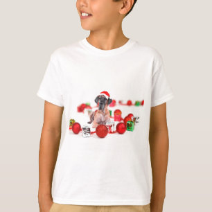 Deutsche Dogge mit Weihnachtsdekoration Geschenke T-Shirt