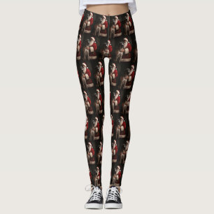 Deutsche Dogge mit Weihnachtsmann Festliches Weihn Leggings