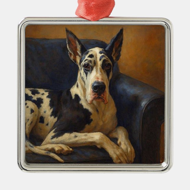 Deutsche Dogge Ornament Aus Metall (Vorne)