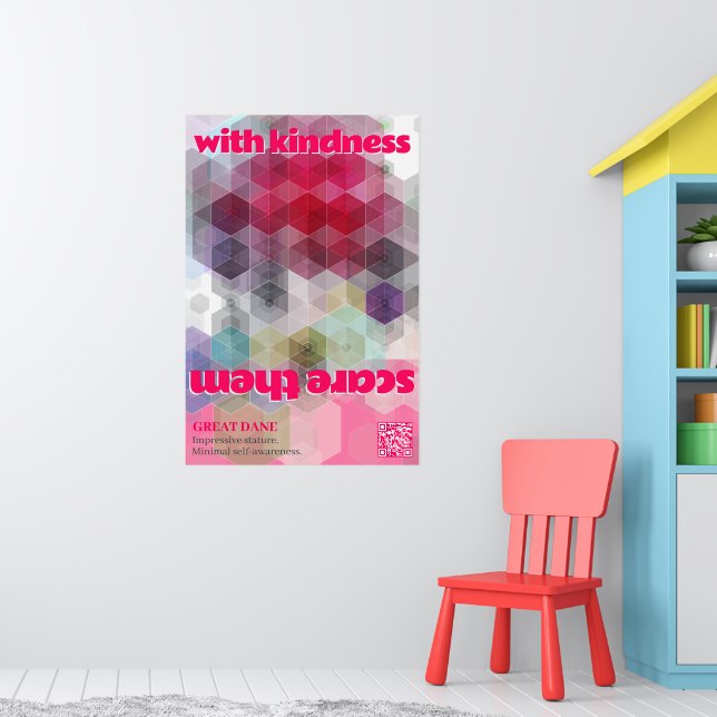 Deutsche Dogge Poster Erschrecke sie mit Freundlic (Kinderzimmer 1)