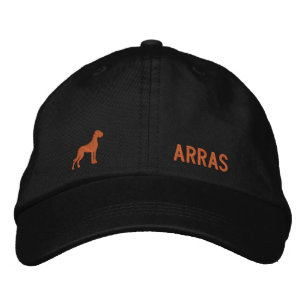 Deutsche Dogge Silhouette mit Namen Bestickte Baseballkappe