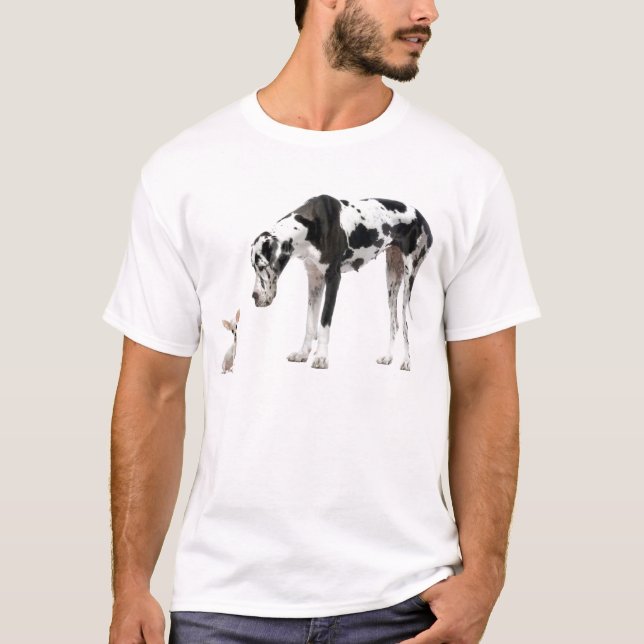 Deutsche Dogge und Chihuahua T-Shirt (Vorderseite)