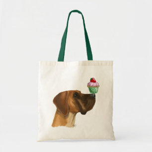 Deutsche Dogge und kleiner Kuchen Tragetasche