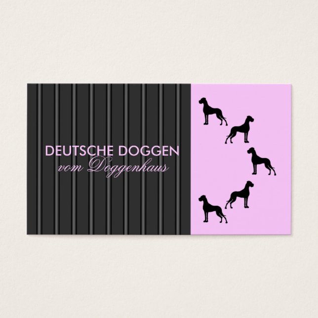 Deutsche Dogge Visitenkarte (Vorderseite)