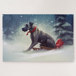 Deutsche Dogge Weihnachten Schnee Winter