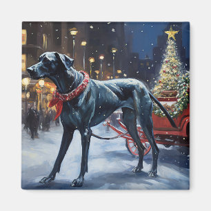 Deutsche-Dogge-Weihnachtsfestzeit Magnet