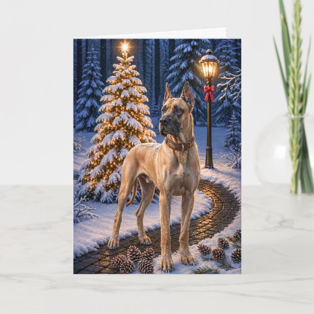 Deutsche Dogge Weihnachtskarte Feiertagskarte (Vorderseite)