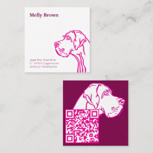 Deutsche Dogge Zeichnung und QR-Code Quadratische Visitenkarte