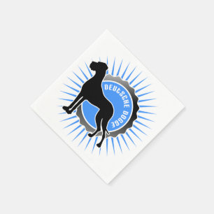 Deutsche Doggem Stern und Schrift Serviette