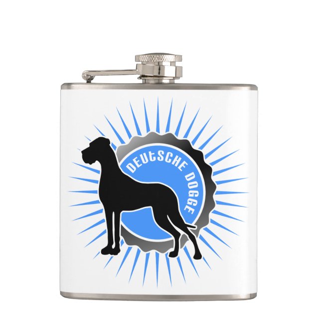 Deutsche Doggem strenges und Schrift Flachmann (Vorderseite)