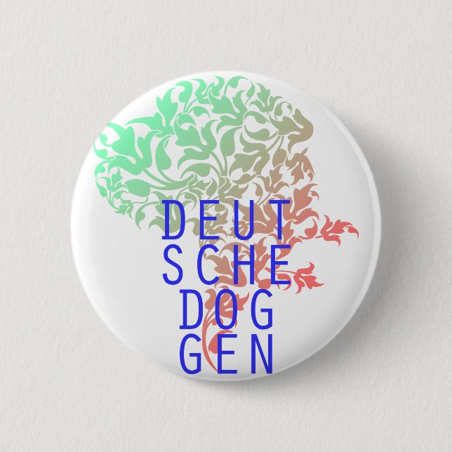 Deutsche Doggen Blatt Kopf Button (Vorderseite)