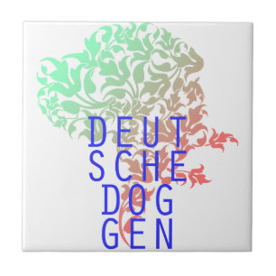 Deutsche Doggen Blatt Kopf Fliese