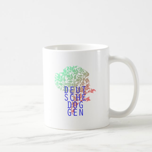 Deutsche Doggen Blatt Kopf Kaffeetasse (Rechts)