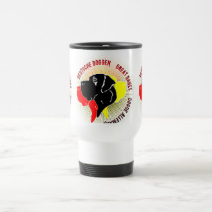 Deutsche Doggen Schwarz Rot Gold Reisebecher