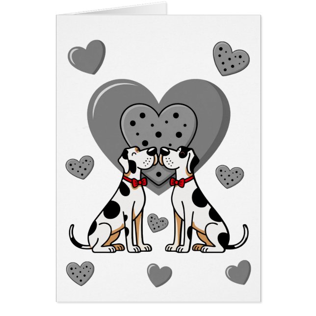 Deutsche Doggen Valentinstagkarte (Vorne)