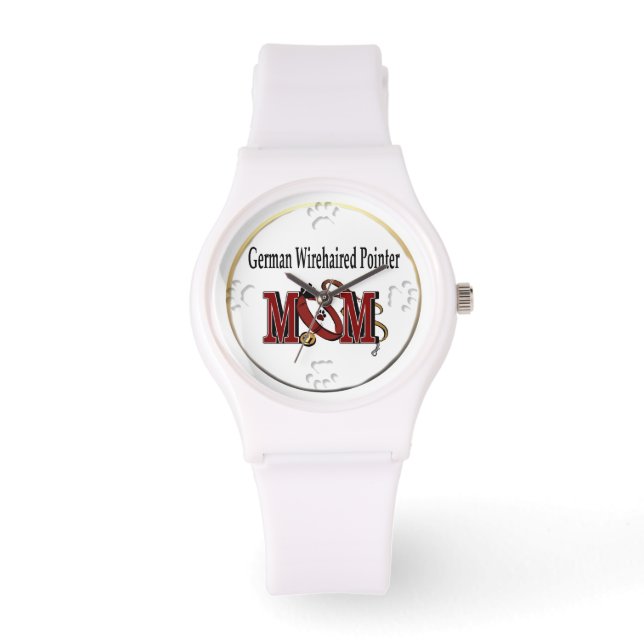 Deutsche Drahthaar Pointer Mama Armbanduhr (Vorderseite)