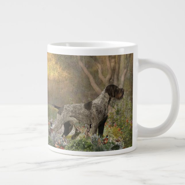 Deutsche Drahthaar Pointer Paperweight Kaffeemasch Jumbo-Tasse (Rechts)