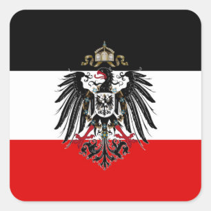 Deutsche Empire-Flagge Quadratischer Aufkleber