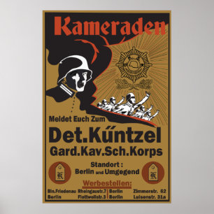 Deutsche Erholung Kameraden des Plakats WW1 Poster
