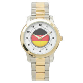 Deutsche Fahne - Oversized Two-Tone Watch Armbanduhr