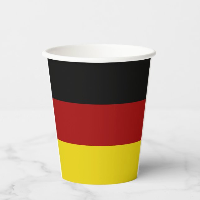 Deutsche Fahnenwappen Pappbecher (Vorderseite)