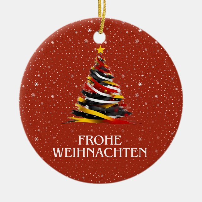 DEUTSCHE FLAG INSPIRIERT KERAMIK ORNAMENT (Vorne)