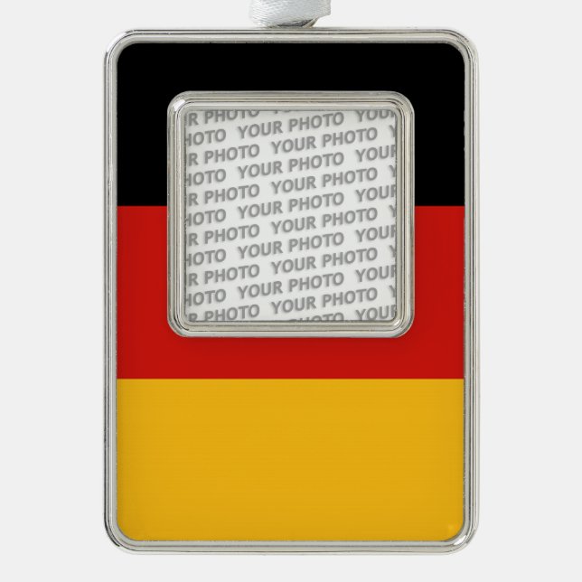 DEUTSCHE FLAGFARBEN + Ihr Foto Rahmen-Ornament Silber (Vorderseite)