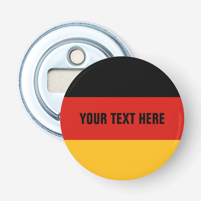 DEUTSCHE FLAGFARBEN + Ihr Text Flaschenöffner (Vorderseite)