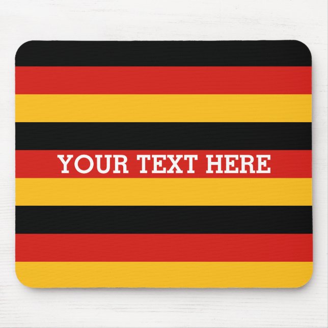 DEUTSCHE FLAGFARBEN + Ihr Text Mousepad (Vorne)