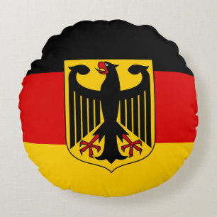 Deutsche Flagge - Deutschland - Reisen, Urlaub / S Rundes Kissen