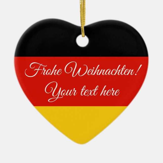 Deutsche Flagge Frohe Weihnachten Weihnachten Weih Keramik Ornament (Vorne)