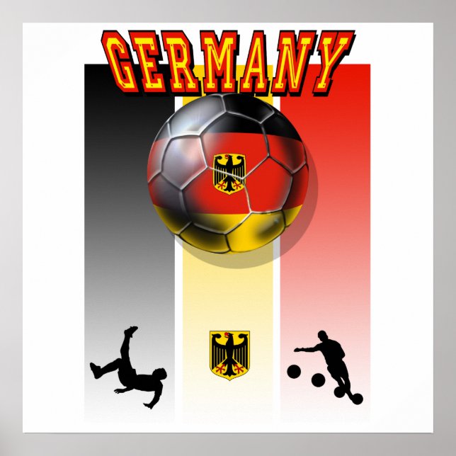 Deutsche Flagge Fußball-Fahrradkick Poster (Vorne)