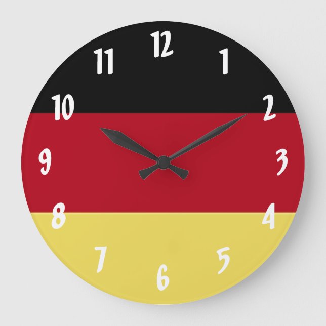 Deutsche Flagge Große Wanduhr (Vorderseite)