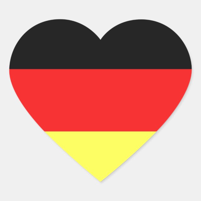 Deutsche Flagge Herz-Aufkleber (Vorderseite)