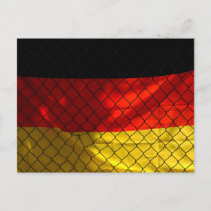 Deutsche Flagge hinter Kettenverbindungszaun Postkarte