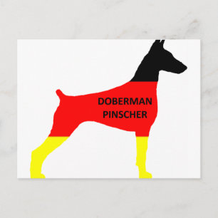 Deutsche Flagge in doberman pinscher siol w name.p Postkarte