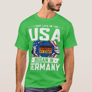 Deutsche Flagge - Meine Geschichte begann in Deuts T-Shirt